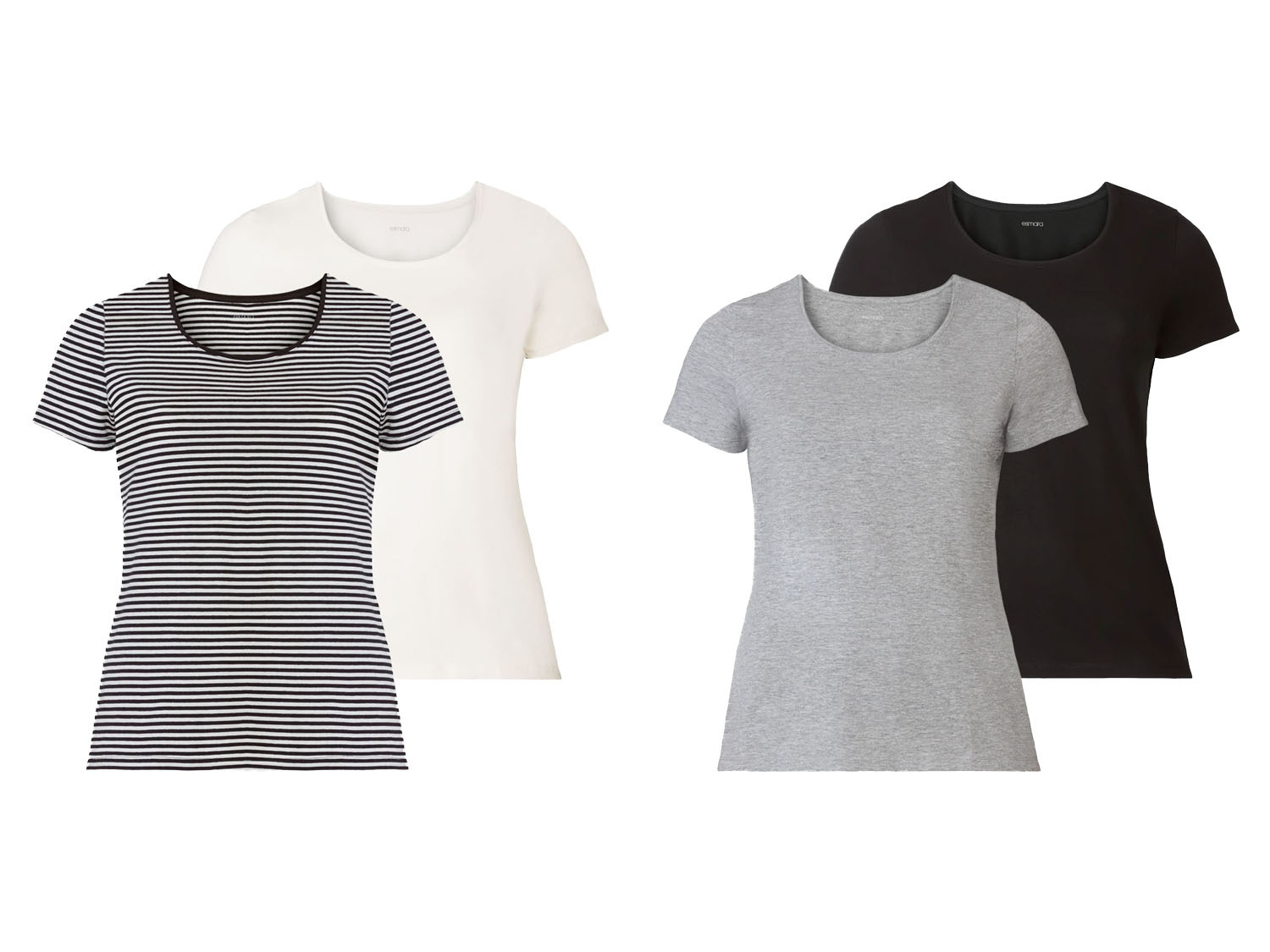 esmara® Set van 2 T-shirts van een katoenmix