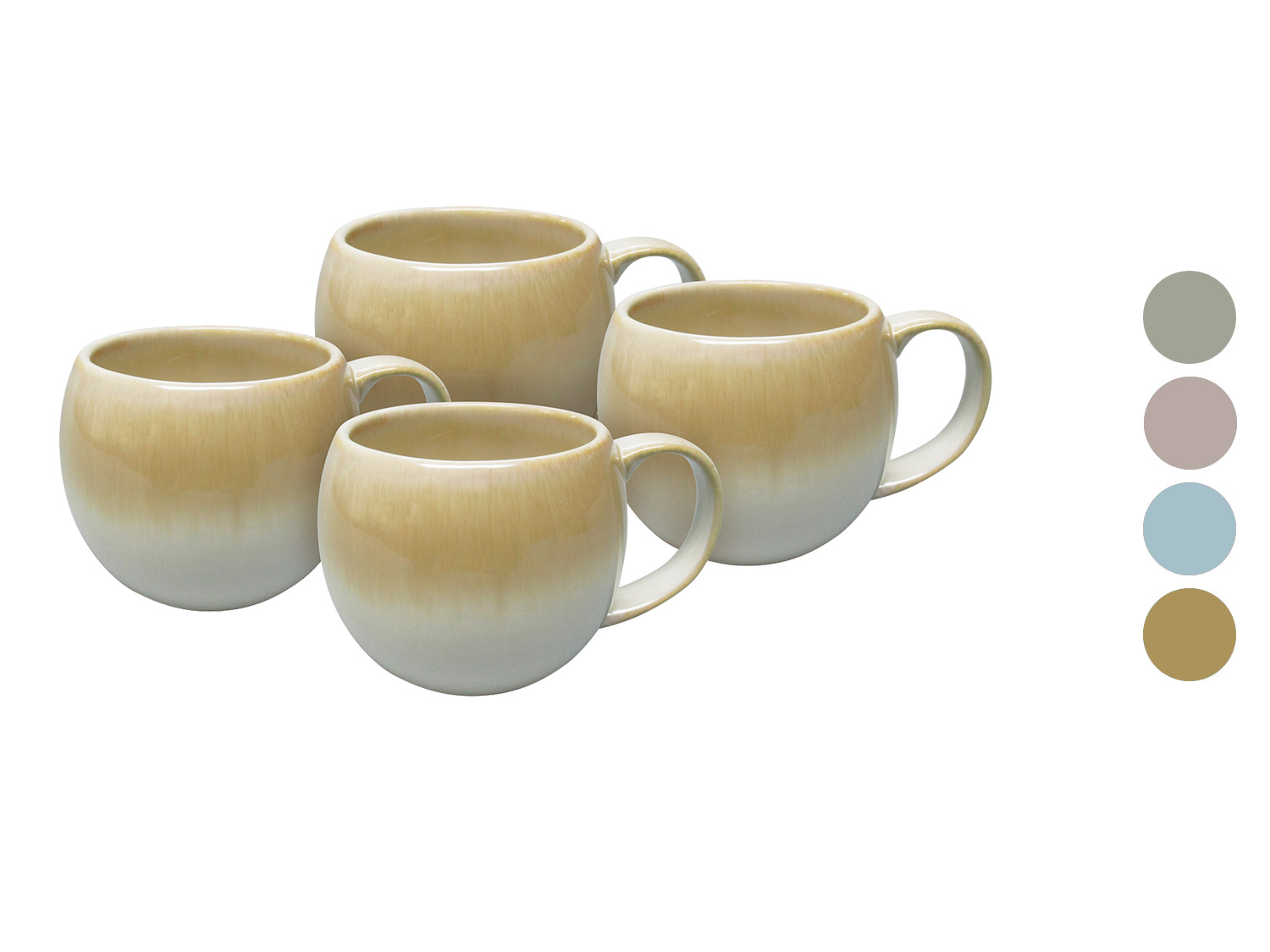 vanWell Koffiemokken, set van 4, aardewerk