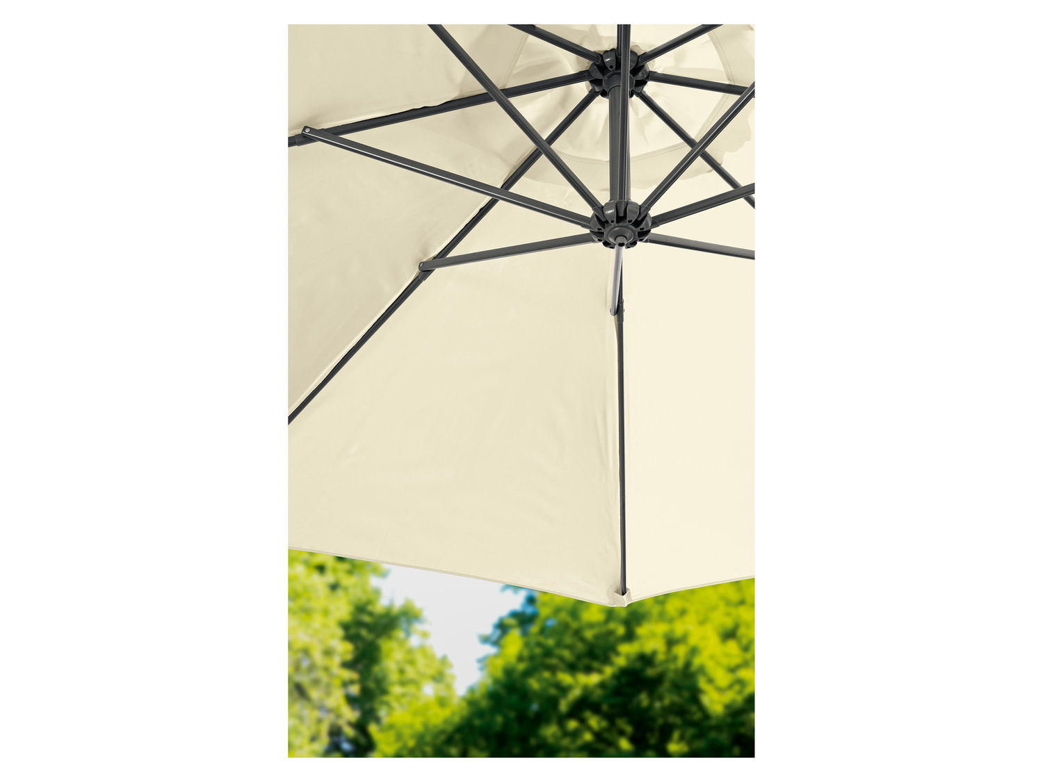 Parasol flottant Ø 3 m crème manivelle LIVARNO home