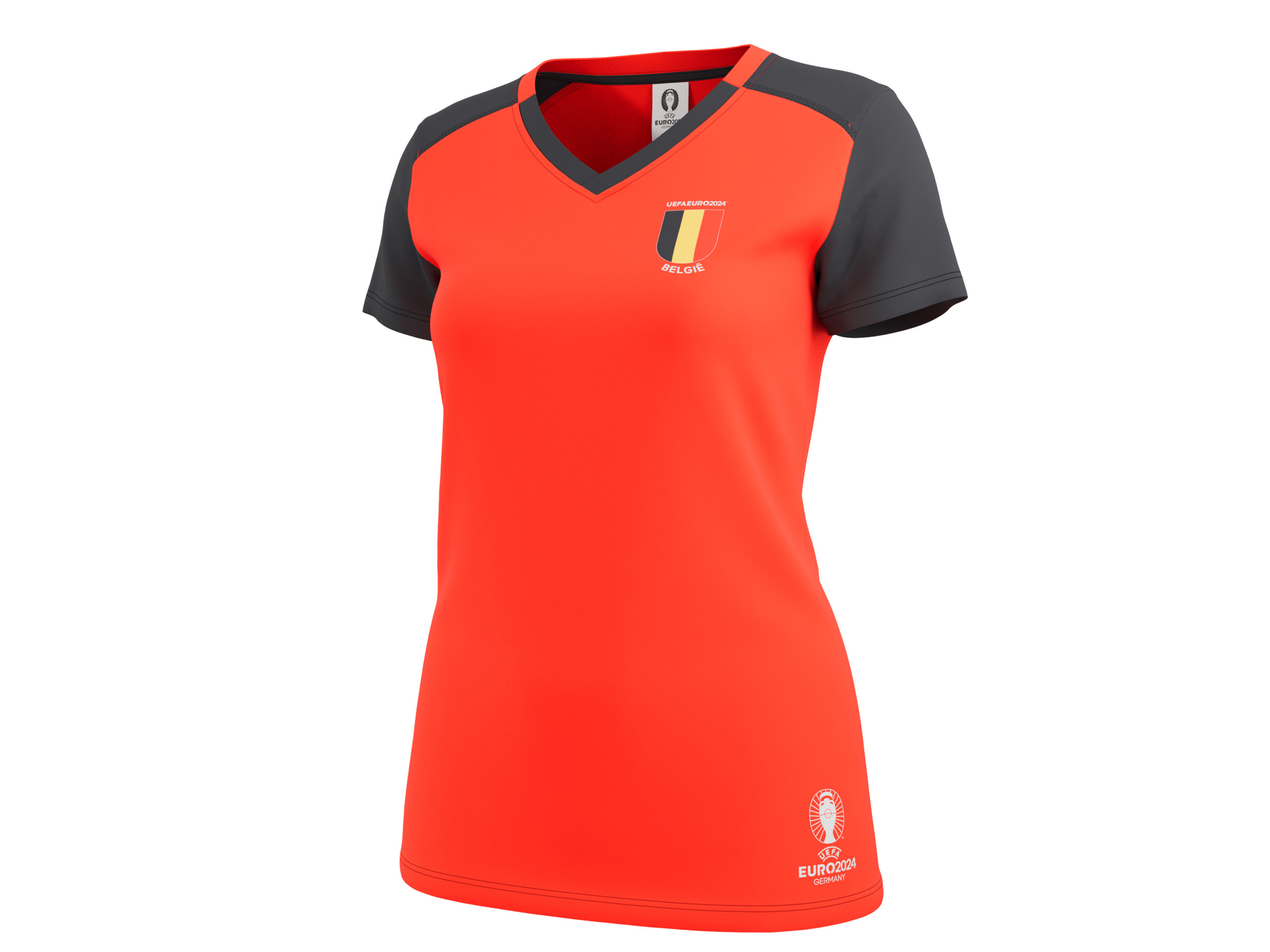 UEFA EURO 2024 voetbalshirt voor dames (M (40/42), rood)