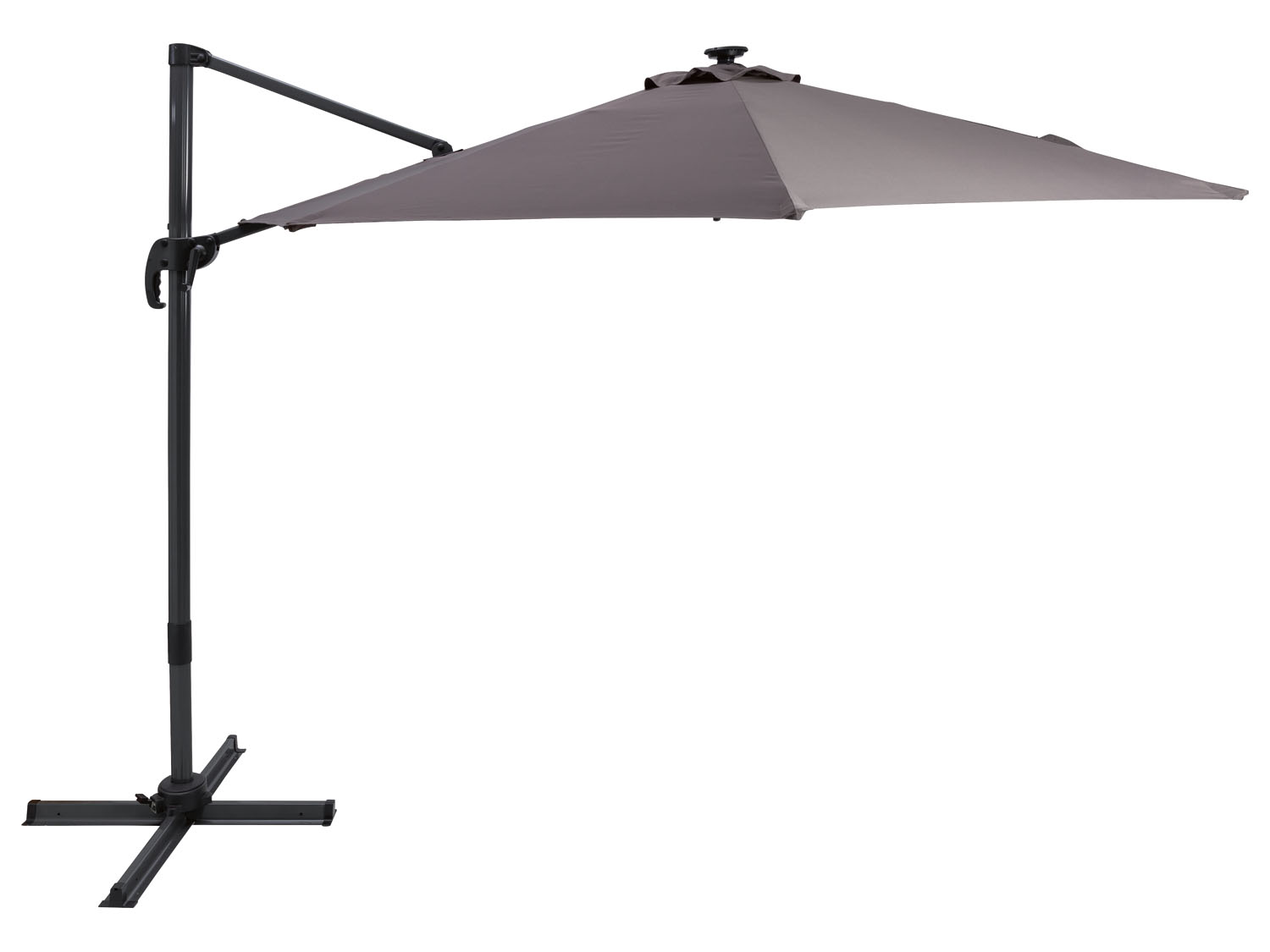 Zwevende parasol met ledverlichting Ø 3 m antraciet LIVARNO home